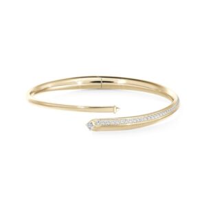 De Beers Forevermark Diamond Avaanti™ Pavé Bypass Bangle in 18K Yellow Gold