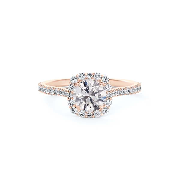 De Beers Forevermark Diamond Center of My Universe™ Cushion Halo Engagement Ring in 18K Rose Gold