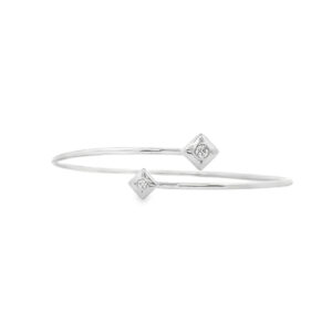 De Beers Forevermark Diamond Flex Icon Bypass Bangle in 18K White Gold