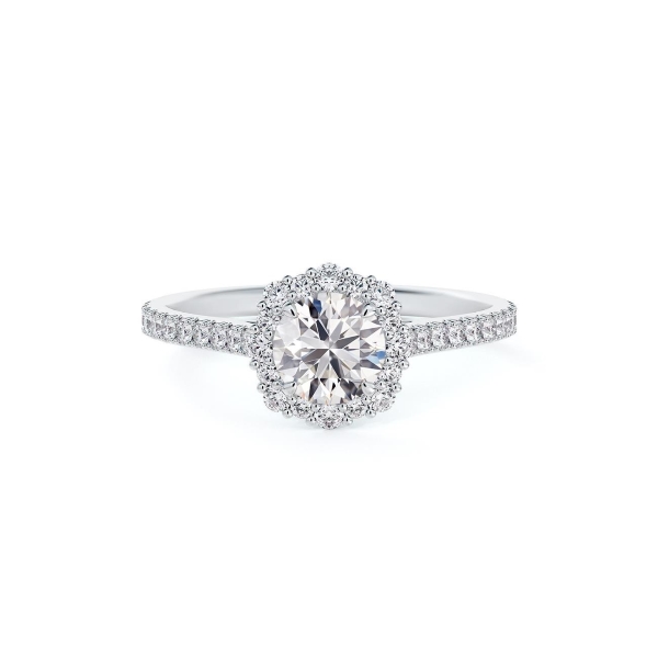 De Beers Forevermark Diamond Center Of My Universe™ Floral Halo Engagement Ring in Platinum