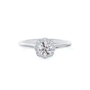 De Beers Forevermark Diamond Center of My Universe™ Floral Halo Engagement Ring in Platinum