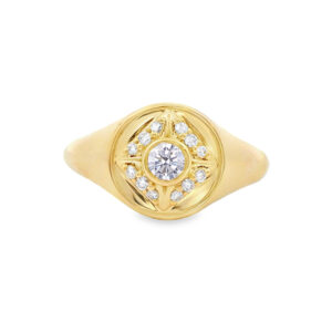 De Beers Forevermark Diamond Circle Signet Ring In 18K Yellow Gold