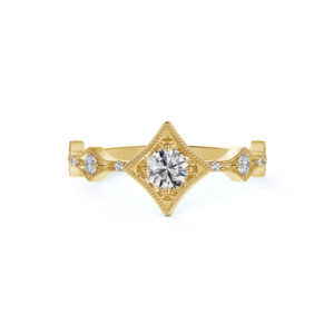 De Beers Forevermark Tribute Collection Modern Diamond Ring in 18K Yellow Gold