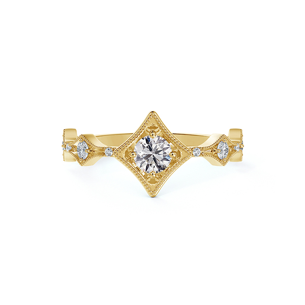 De Beers Forevermark Tribute Collection Modern Diamond Ring in 18K Yellow Gold