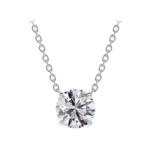 De Beers Forevermark Diamond Classic Solitaire Necklace in 14K White Gold