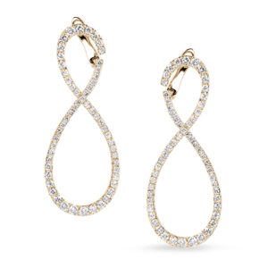 Canadian Diamond Infinity Hoop Earrings in Yellow Gold
