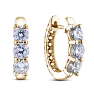 De Beers Forevermark Round Brilliant Cut Diamond Hoop Earrings in 18K Yellow Gold