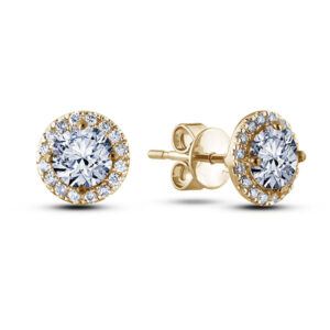 De Beers Forevermark Dainty Diamond Halo Stud Earrings in 18K Yellow Gold