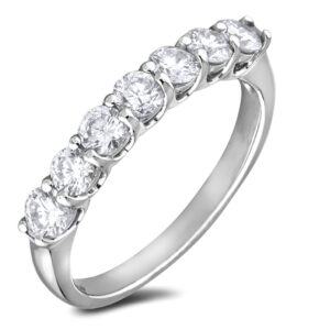 7 Stone De Beers Forevermark Diamond Anniversary Ring In 18K White Gold