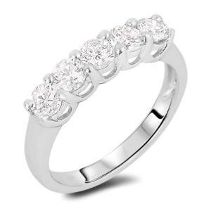5 Stone De Beers Forevermark Diamond Anniversary Ring in Platinum
