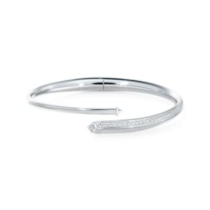 De Beers Forevermark Diamond Avaanti™ Pavé Bypass Bangle in 18K White Gold