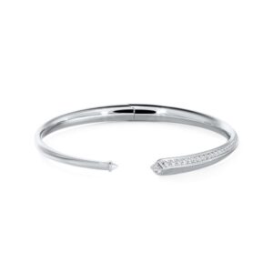 De Beers Forevermark Diamond Avaanti™ Pavé Open Bangle in 18K White Gold