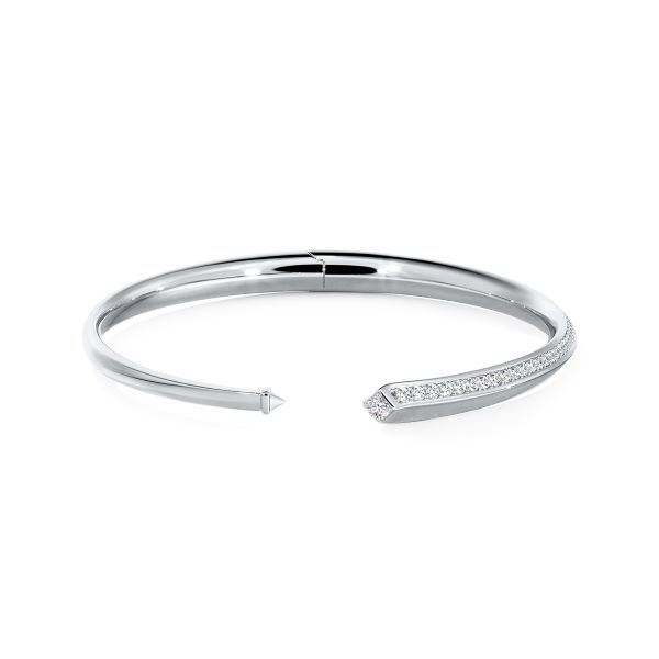De Beers Forevermark Diamond Avaanti™ Pavé Open Bangle in 18K White Gold