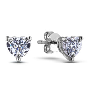 Canadian Diamond Miracle Heart Stud Earrings in White Gold