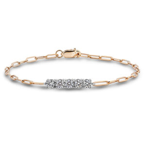De Beers Forevermark Diamond 5 Stone Bracelet In 18K Yellow and White Gold