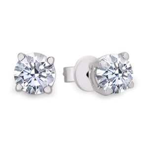 Classic Canadian Diamond Stud Earrings in 14k White Gold