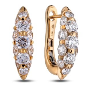 De Beers Forevermark U-Hoop Diamond Earrings in 18K Yellow Gold
