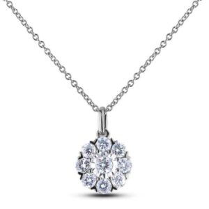 Miracle Setting Halo Canadian Diamond Pendant in White Gold