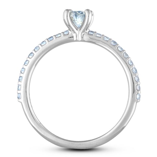 Canadian Diamond Engagement Ring With Diamond Accents in 14K White Gold