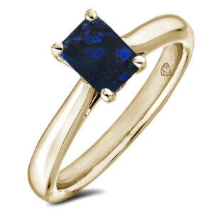 Australian Sapphire and Canadian Diamond Ring in Yellow Gold