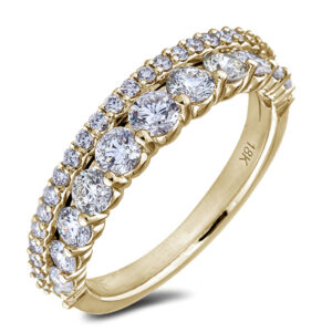De Beers Forevermark Diamond Double Row Anniversary Ring in 18K Yellow Gold
