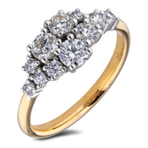 Round Brilliant Cut De Beers Forevermark Diamond Accent Ring in 18K Gold