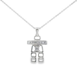 De Beers Forevermark Diamond Inukshuk Pendant in Platinum