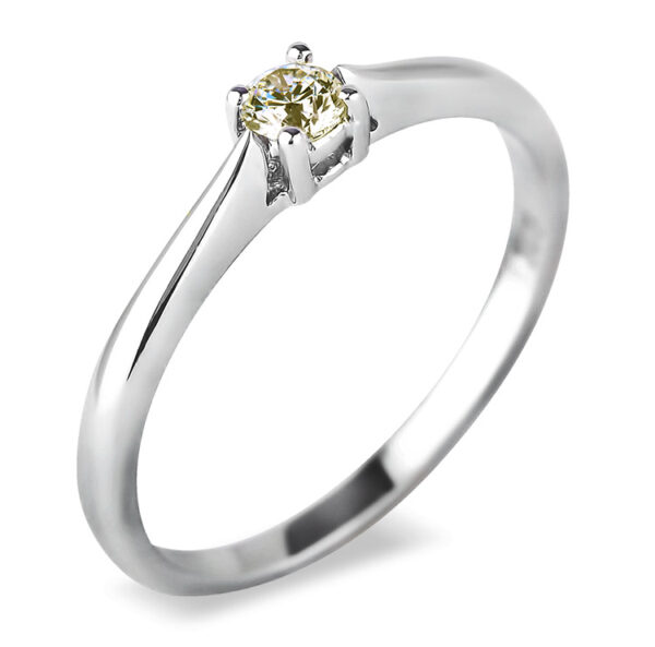 Diamond Solitaire Ring in White Gold | 0.15 Carat
