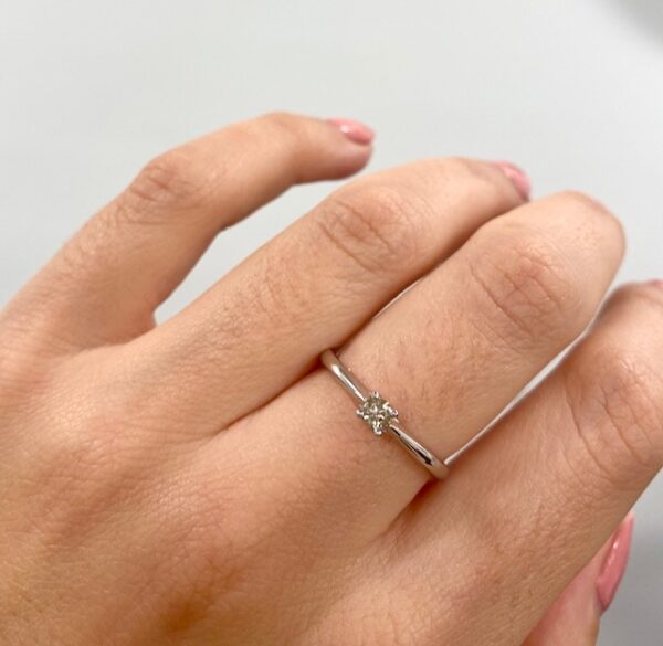 Diamond Solitaire Ring in White Gold | 0.15 Carat - Image 2