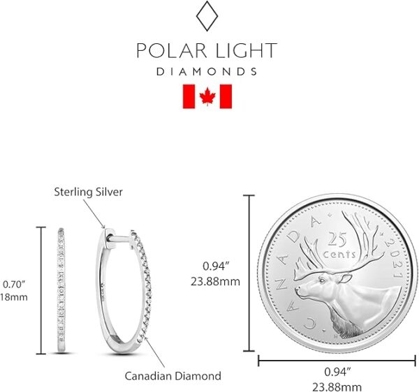 Canadian Diamond Sterling Silver Oval Hoop Earrings