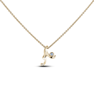 Canadian Diamond Letter A Pendant in Yellow Gold