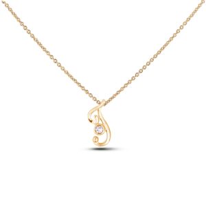 Canadian Diamond Letter J Pendant in Yellow Gold