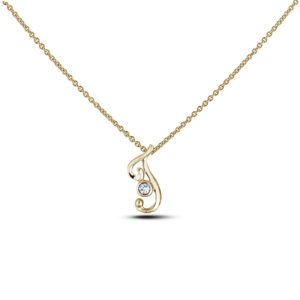 Canadian Diamond Letter J Pendant in Yellow Gold