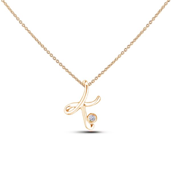Canadian Diamond Letter K Pendant in Yellow Gold