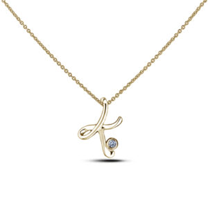 Canadian Diamond Letter K Pendant in Yellow Gold