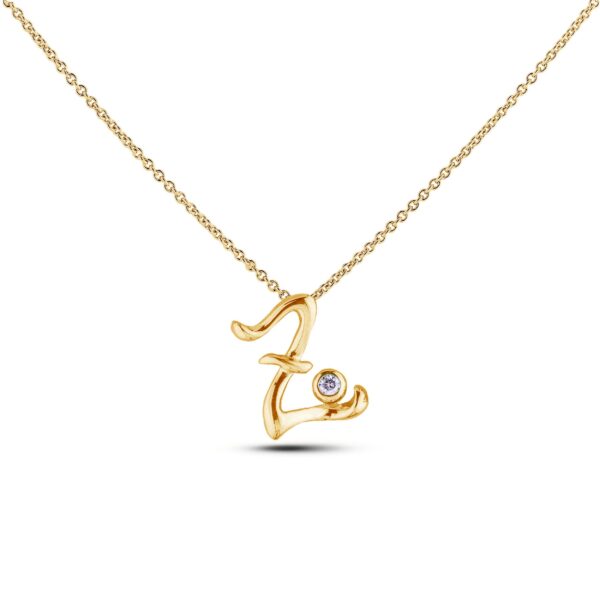 Canadian Diamond Letter Z Pendant in Yellow Gold