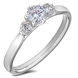 De Beers Forevermark Diamond Trilogy Ring in Platinum | 0.62 Carat TW