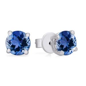 Ceylon Sapphire Stud Earrings in White Gold | 0.50 CTW