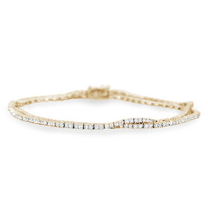 Canadian Diamond Double Row Tennis Bracelet in Yellow Gold | 1.60 Carat TW