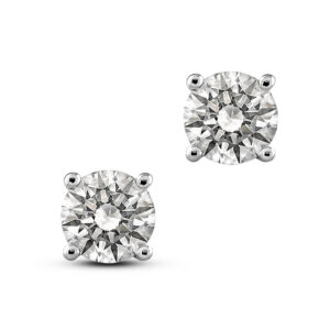 Canadian Diamond Solitaire Stud Earrings in 14K White Gold 0.83 CTW
