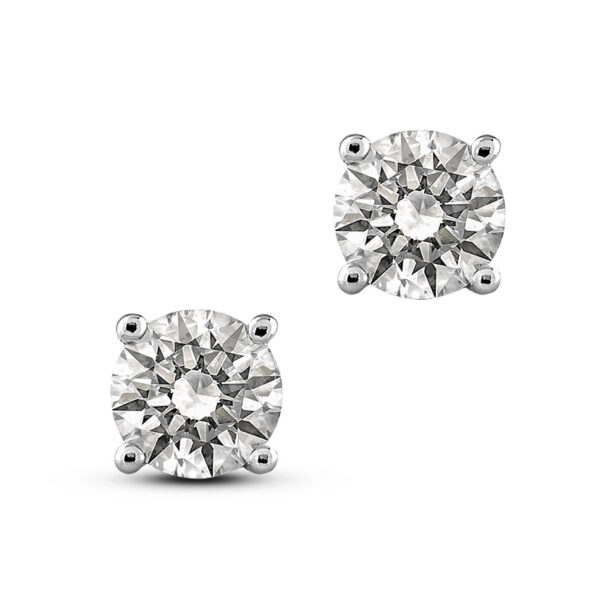 Canadian Diamond Solitaire Stud Earrings in 14K White Gold 0.83 CTW