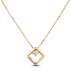 De Beers Forevermark Diamond Square Pendant in 18K Yellow Gold