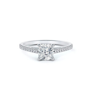 De Beers Forevermark Cushion Cut Diamond Engagement Ring in 14K White Gold | 0.74 Carat TW