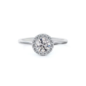 De Beers Forevermark Diamond Halo Engagement Ring in 14K White Gold | 0.62 Carat TW