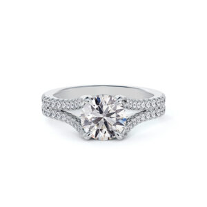 De Beers Forevermark Diamond Split Shank Engagement Ring in 14K White Gold | 2.65 Carat TW