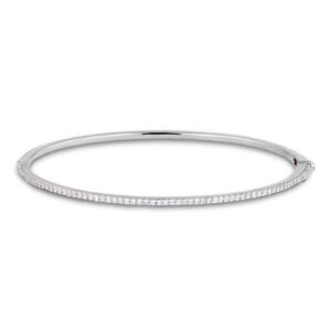 Canadian Diamond Eternity Bangle Bracelet in White Gold