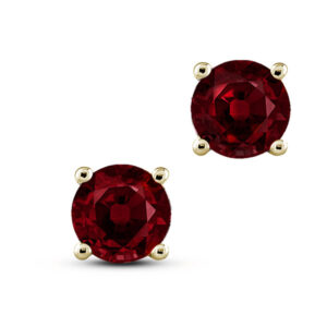 Ruby Stud Earrings in Yellow Gold 1.00 CTW