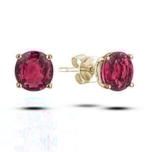 Ruby Stud Earrings in Yellow Gold 1.00 CTW