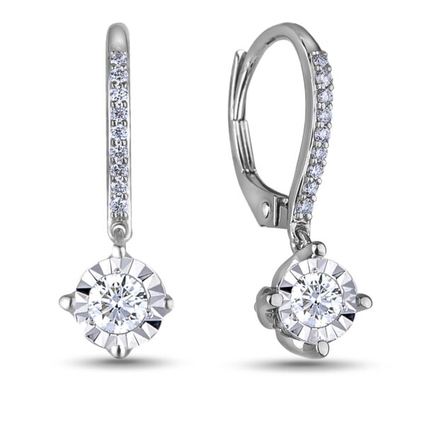 De Beers Forevermark Diamond Dangle Earrings in 18K White Gold