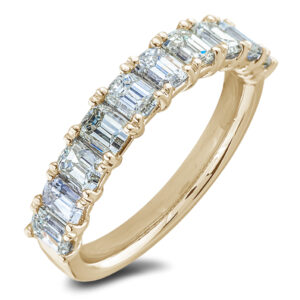 Emerald Cut De Beers Forevermark Diamond Anniversary Ring in 18K Yellow Gold | 1.40 Carat TW